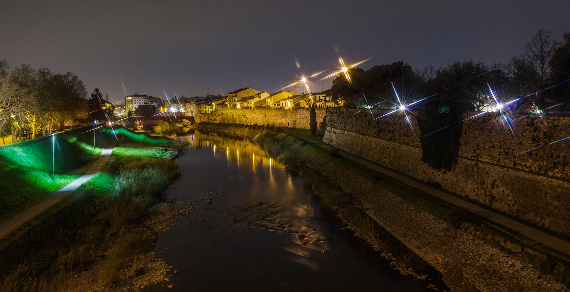 The Bisenzio river and the medieval walls of Prato