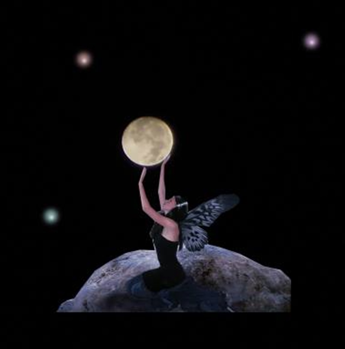 fata che gioca con la luna