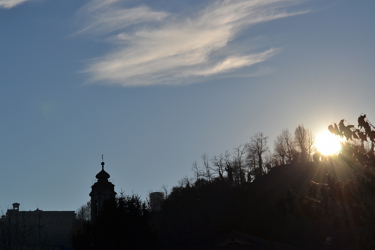 Tramonto vista città alta Bergamo