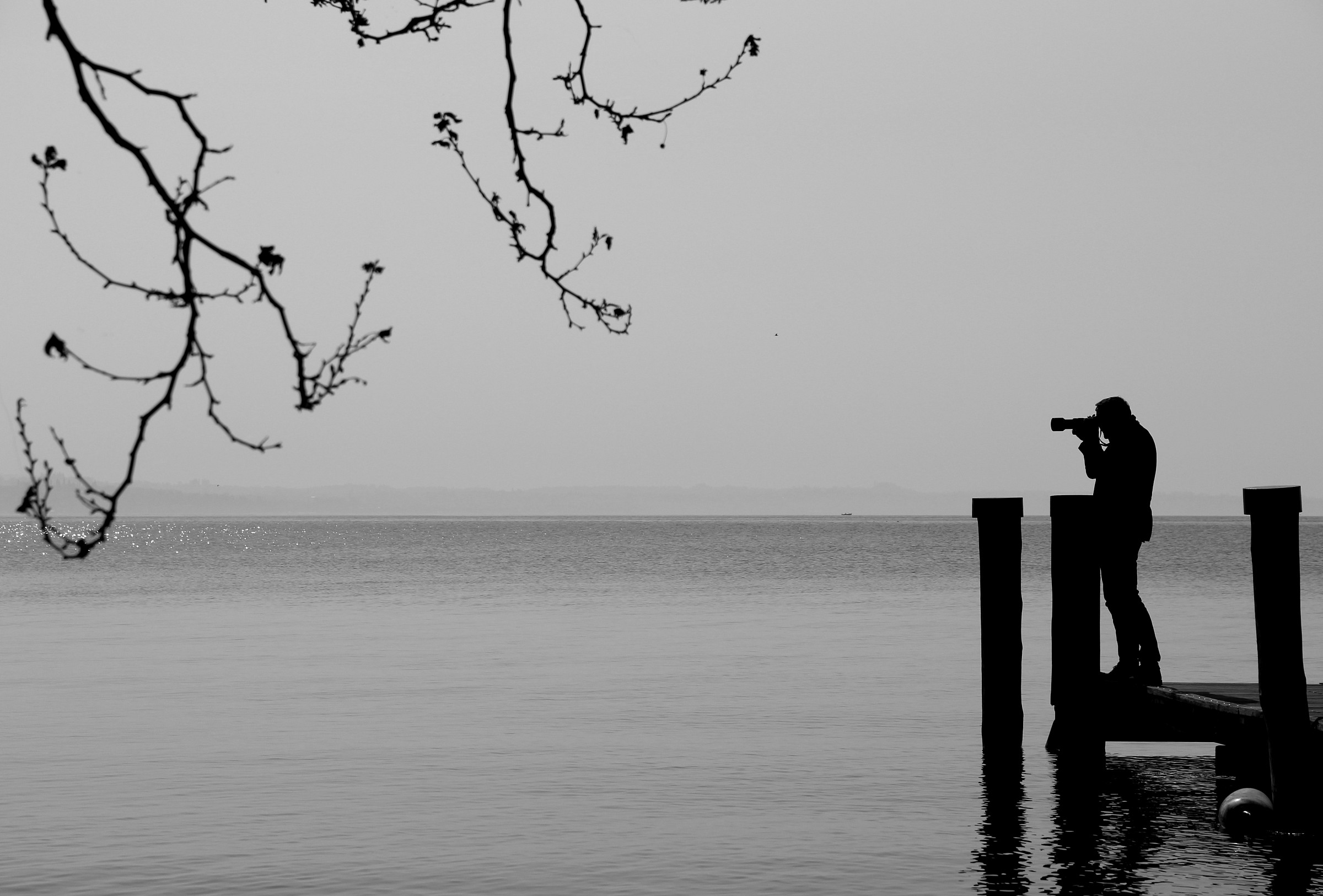 Al lago, un fotografo...