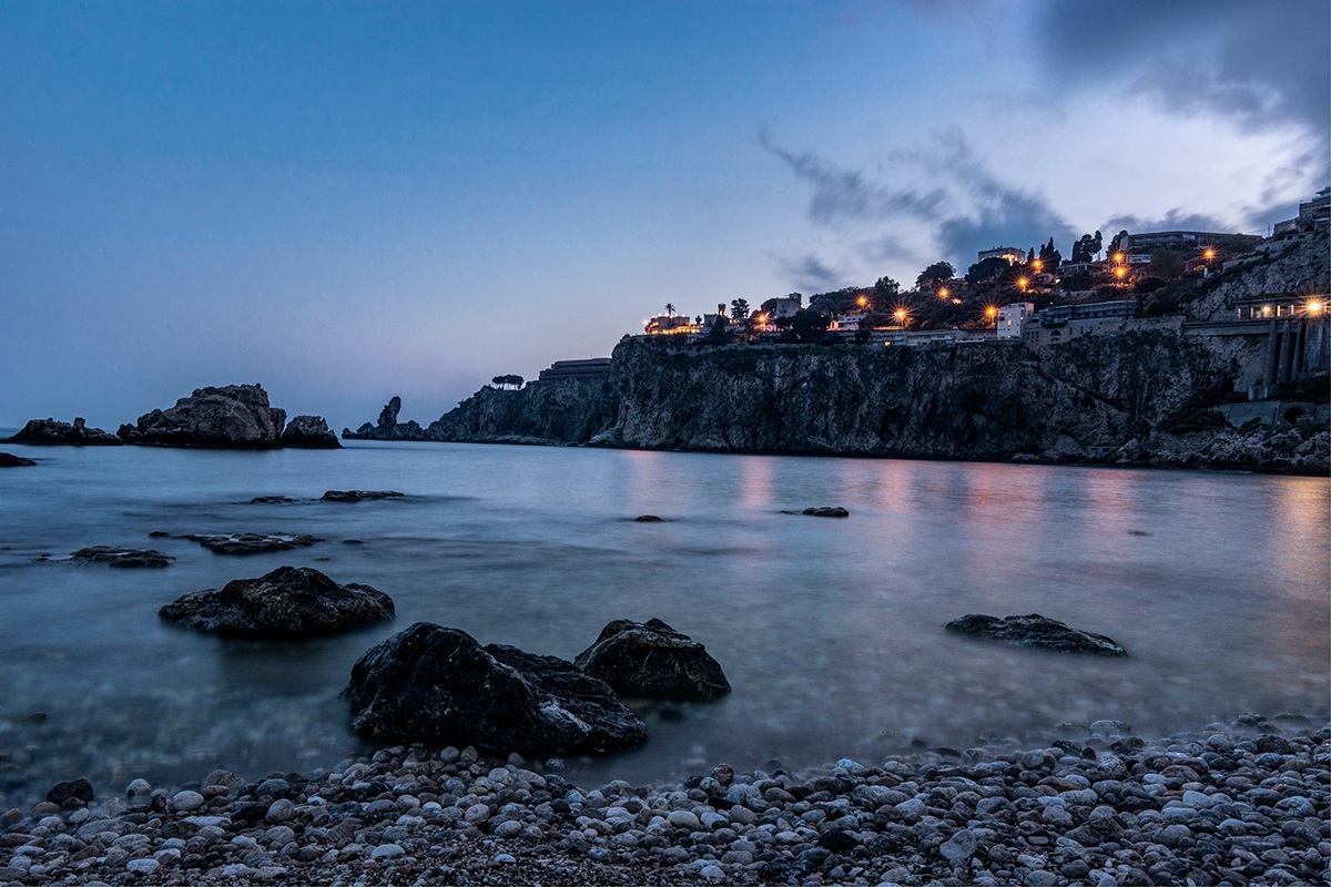 night falls on the island