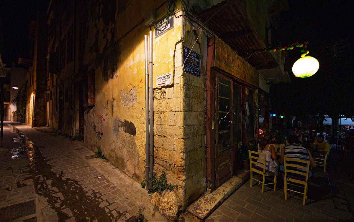 At the corners of the streets