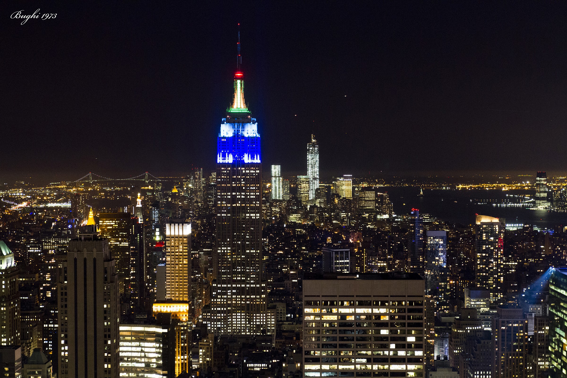Skyline from Rockfeller Center by Night NYC