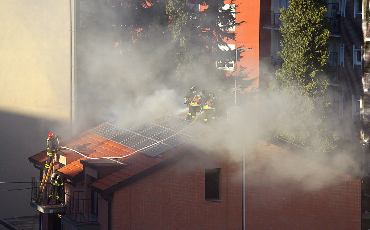 Firefighters in action