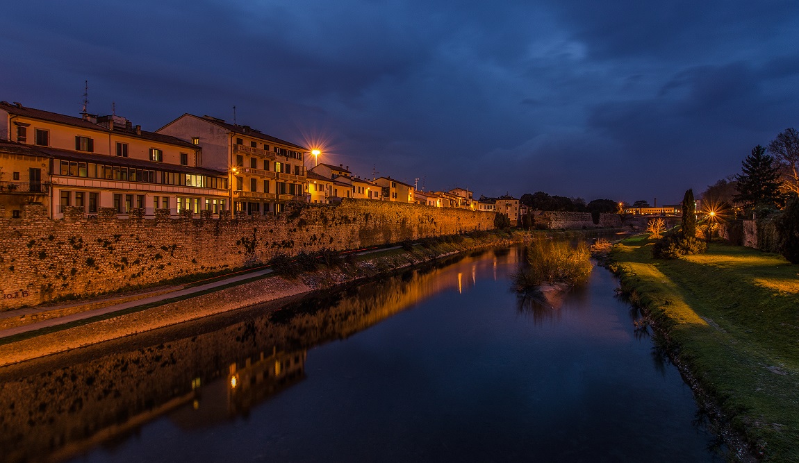The Bisenzio river and the medieval walls of Prato