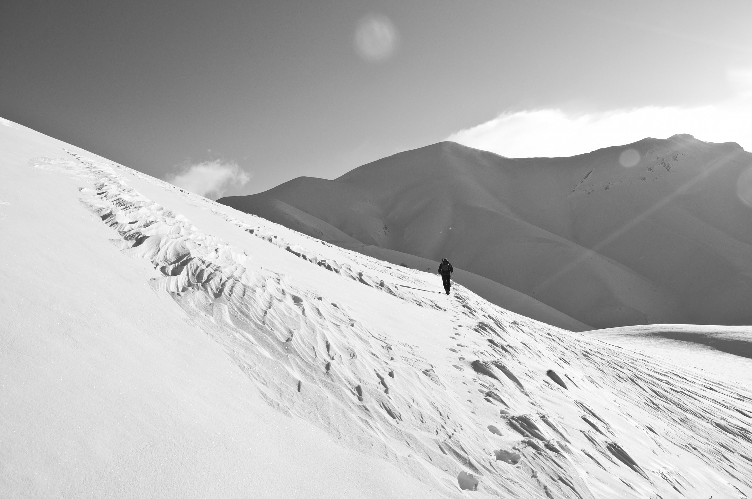 Sibillini way to the top of the mountain Porche