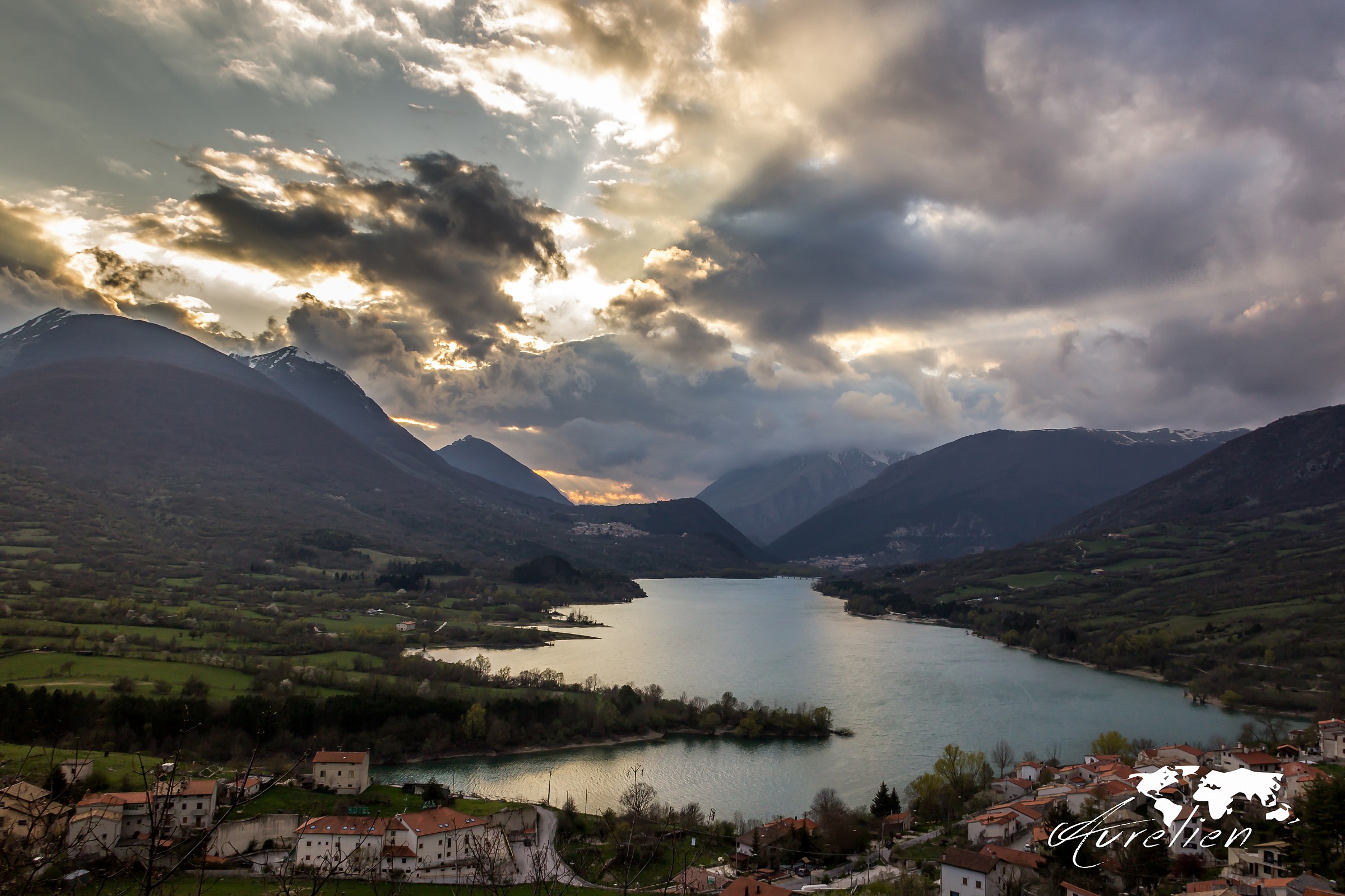 barrea lake at sunset