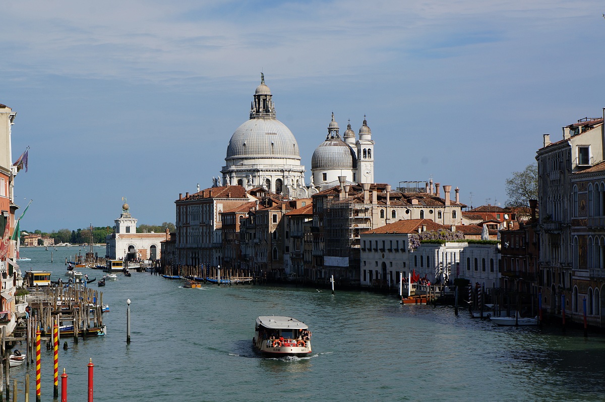 view of Venice from the canal bridge