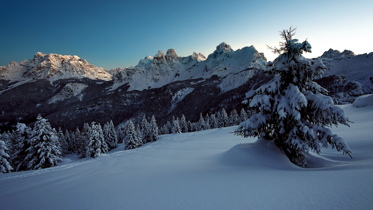 Silence on my white peaks