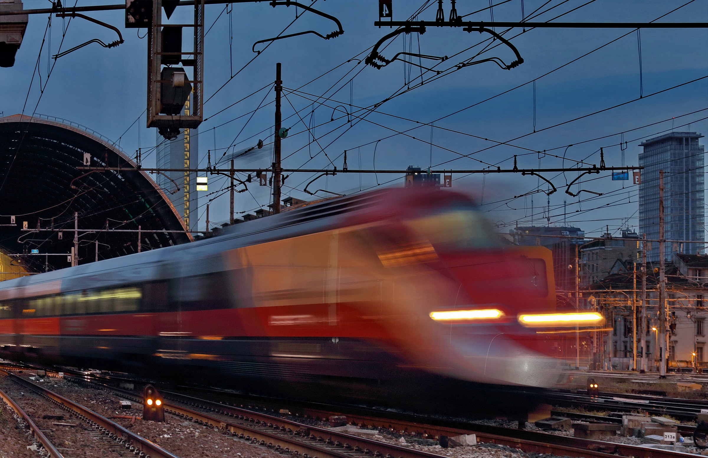 moving away train  - Milano railway station