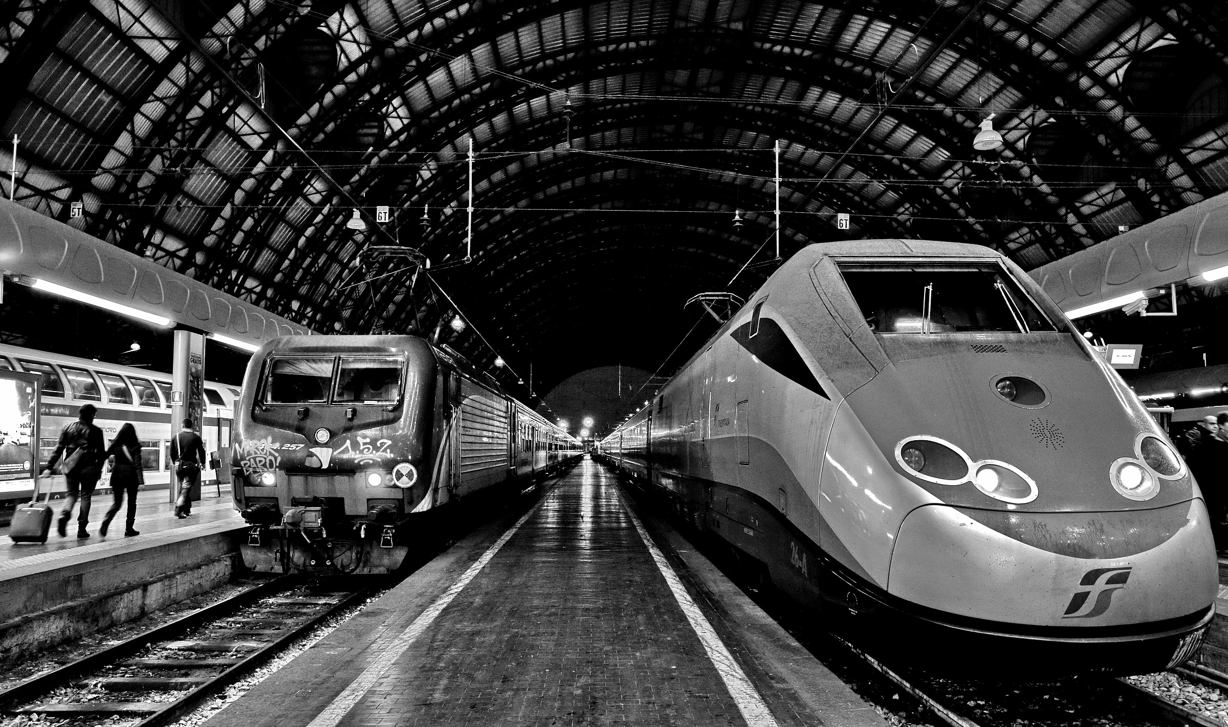 two trains  - Milano railway station
