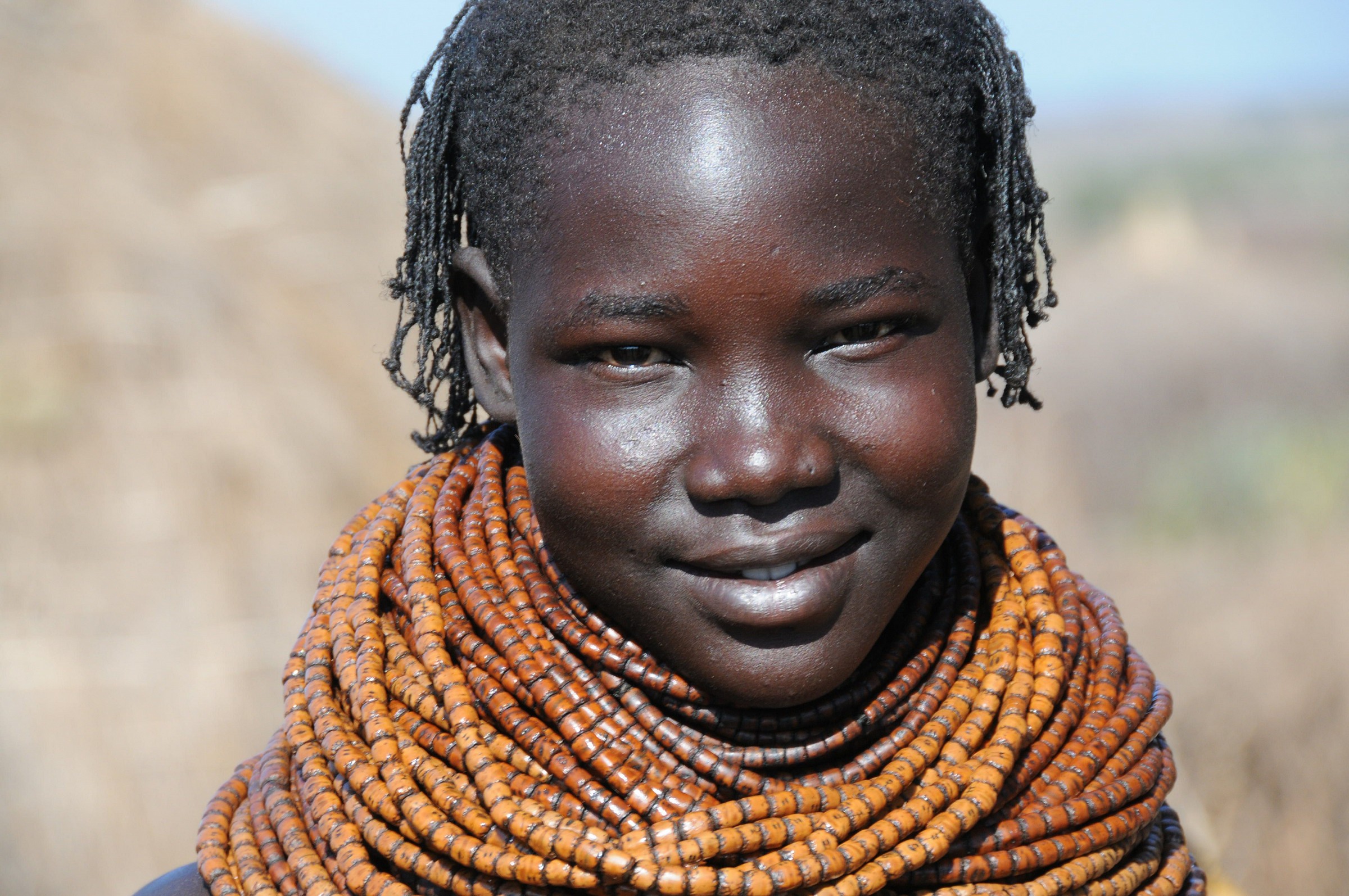 Nyangatom woman with wooden necklace