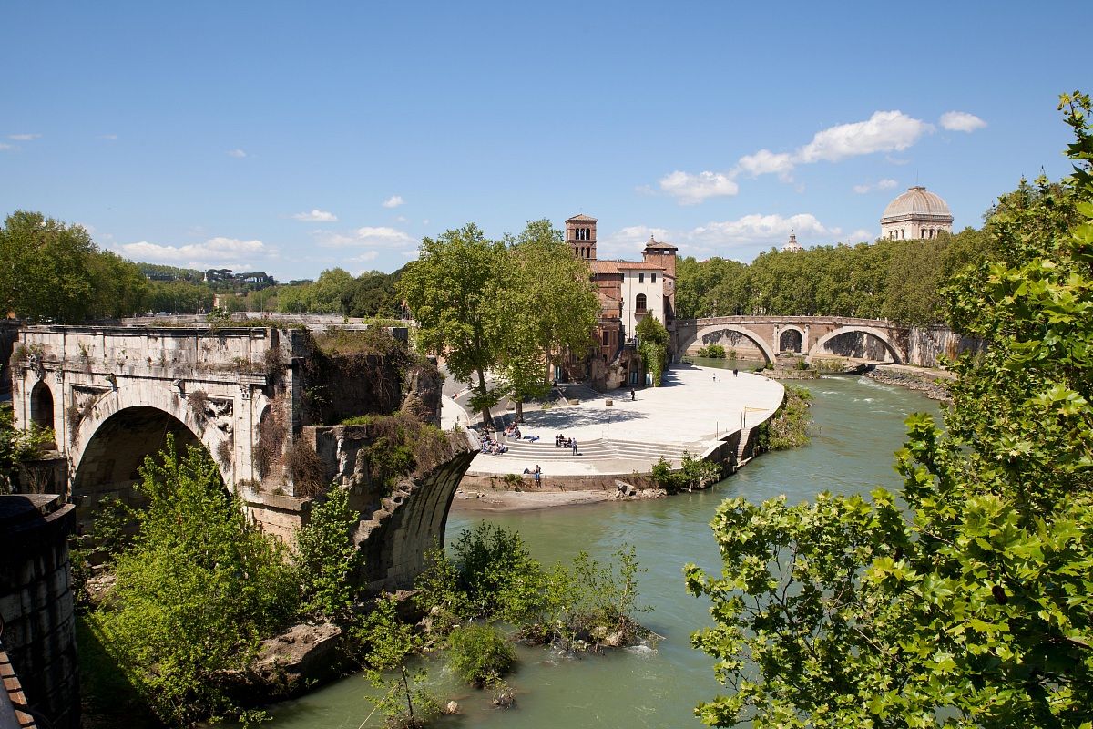 Isola Tiberina e Ponte Rotto visti da Ponte Palatino
