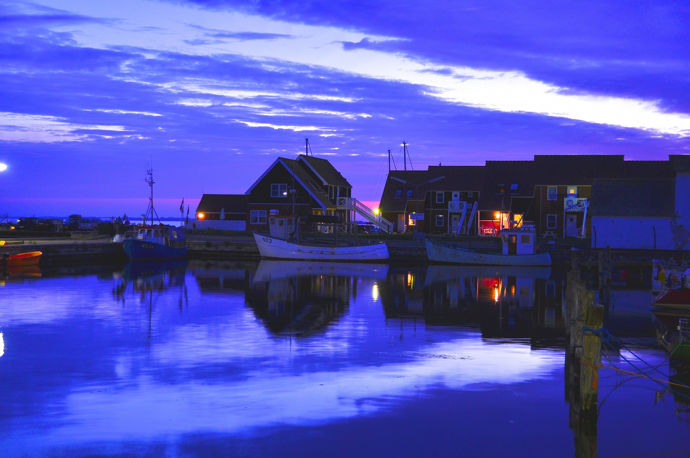 Tramonto sull'isola di Mon (Danimarca)