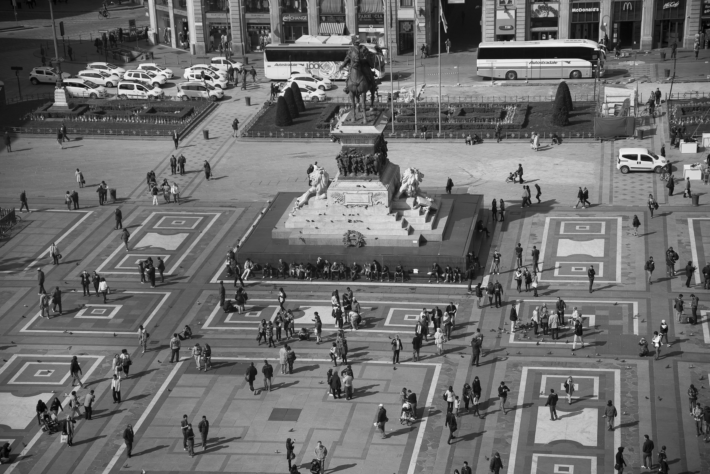 Milan Duomo Square - Aerial view