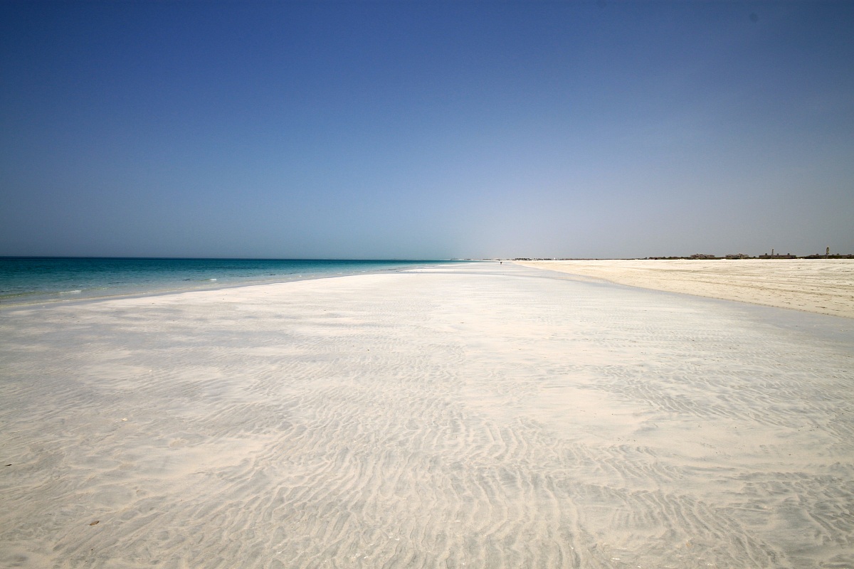 White beach of Saadiyat Island in Abu Dhabi