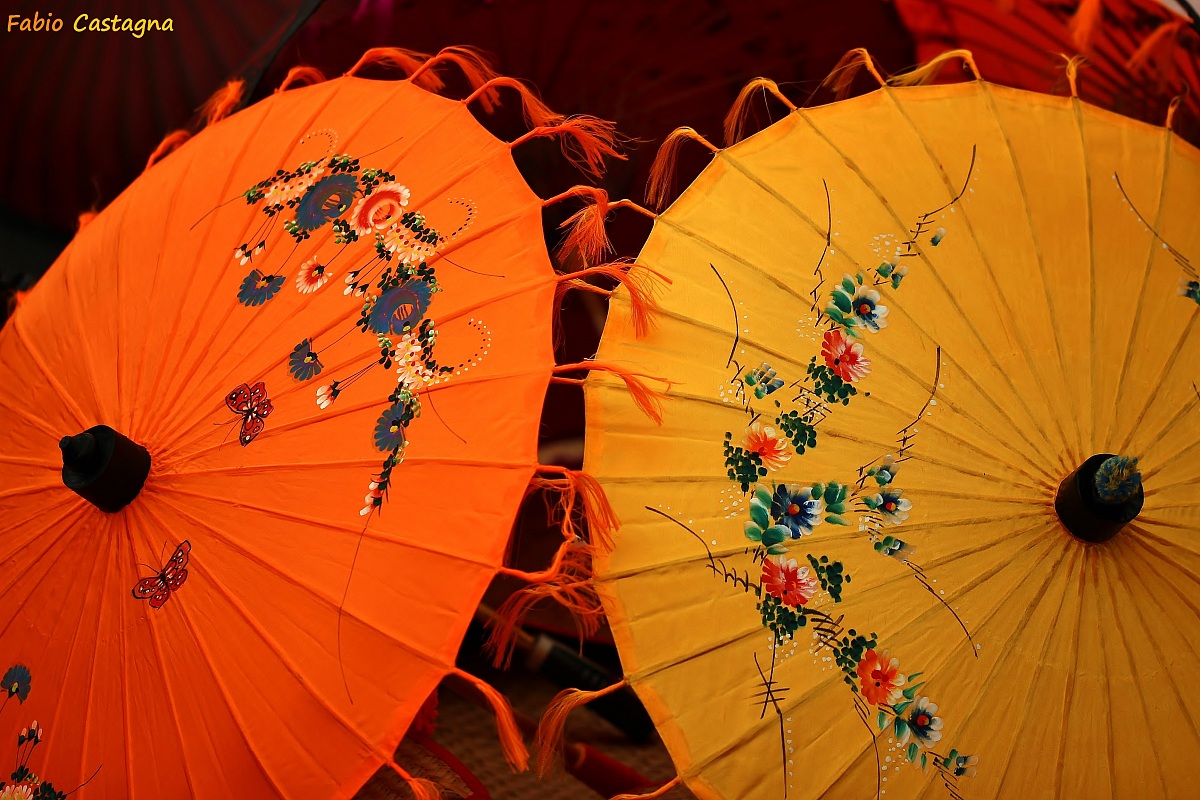 Wagasa arancio e giallo