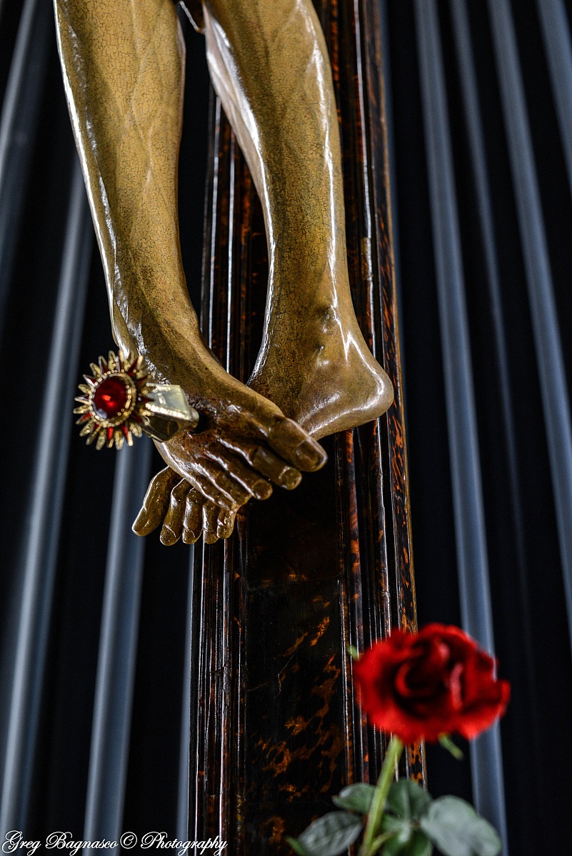 Crucifix of Monreale detail of the feet