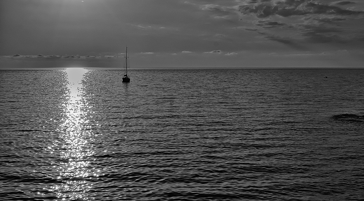 At anchor waiting for the night.