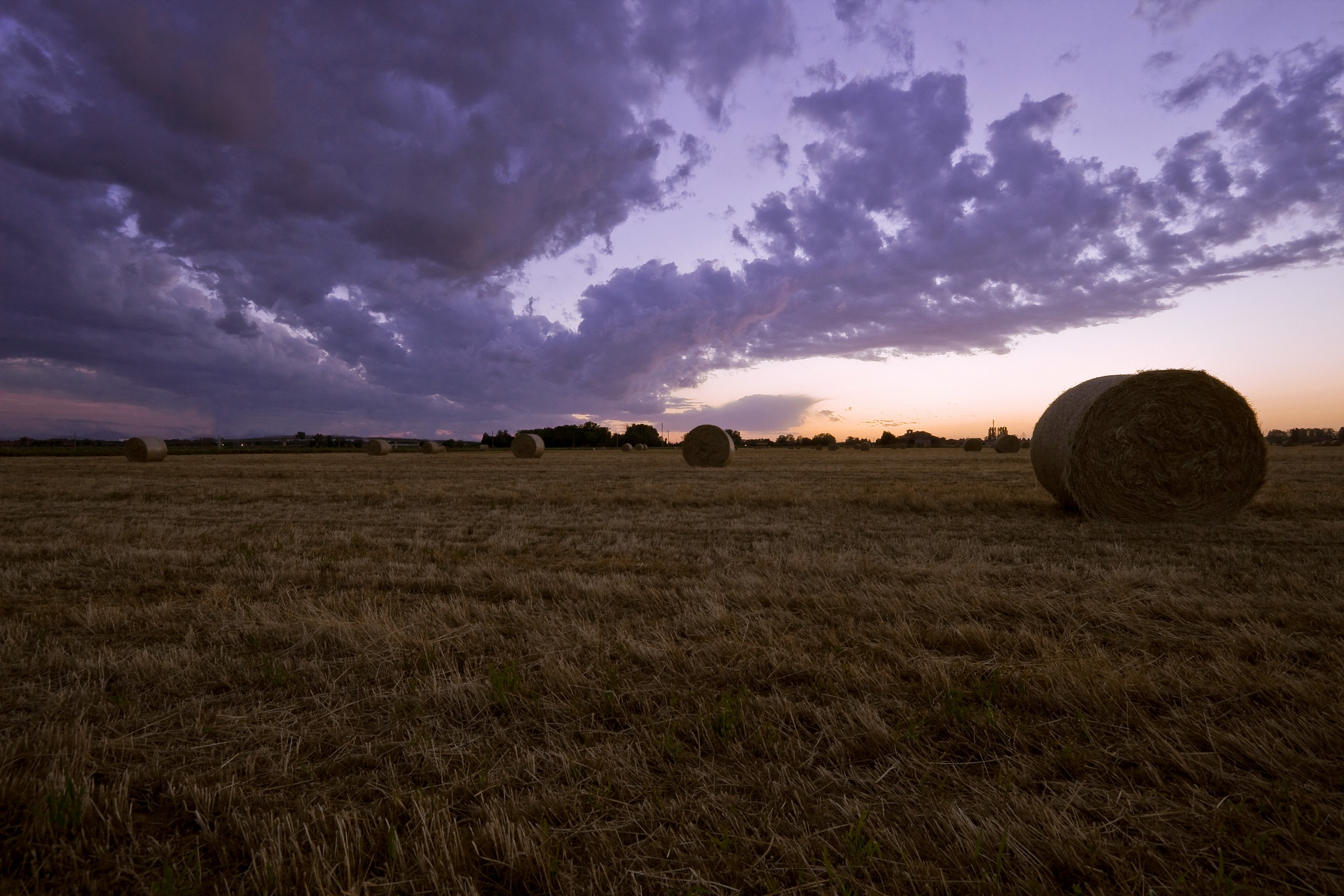 Sunset on the bales
