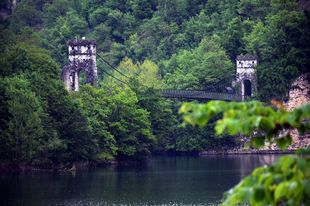 Suspension Bridge on the lake