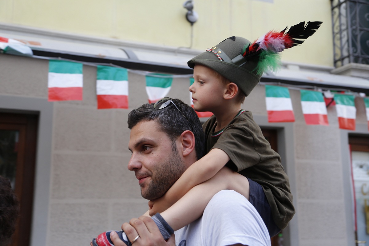 Padre e figlio alpino