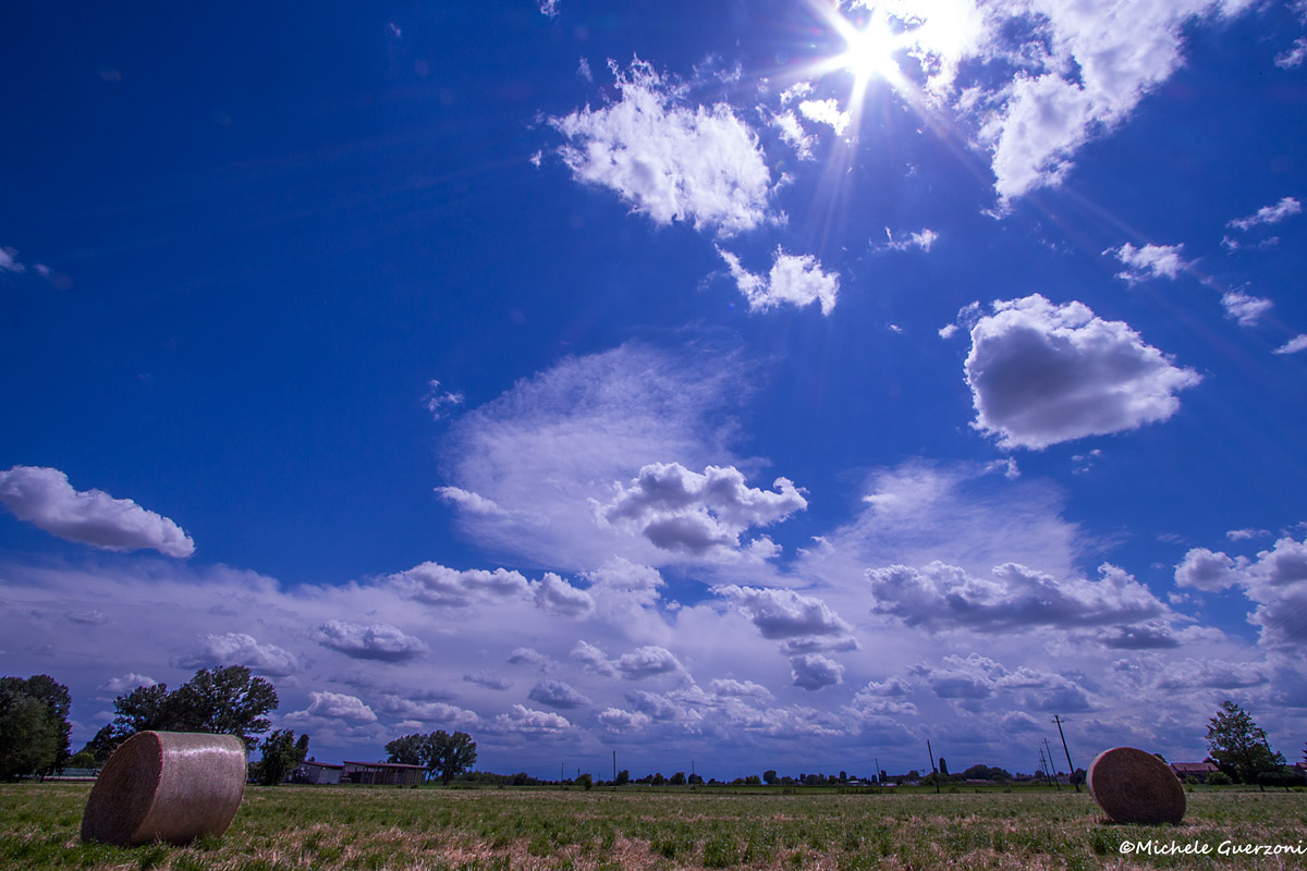 Clouds and hay