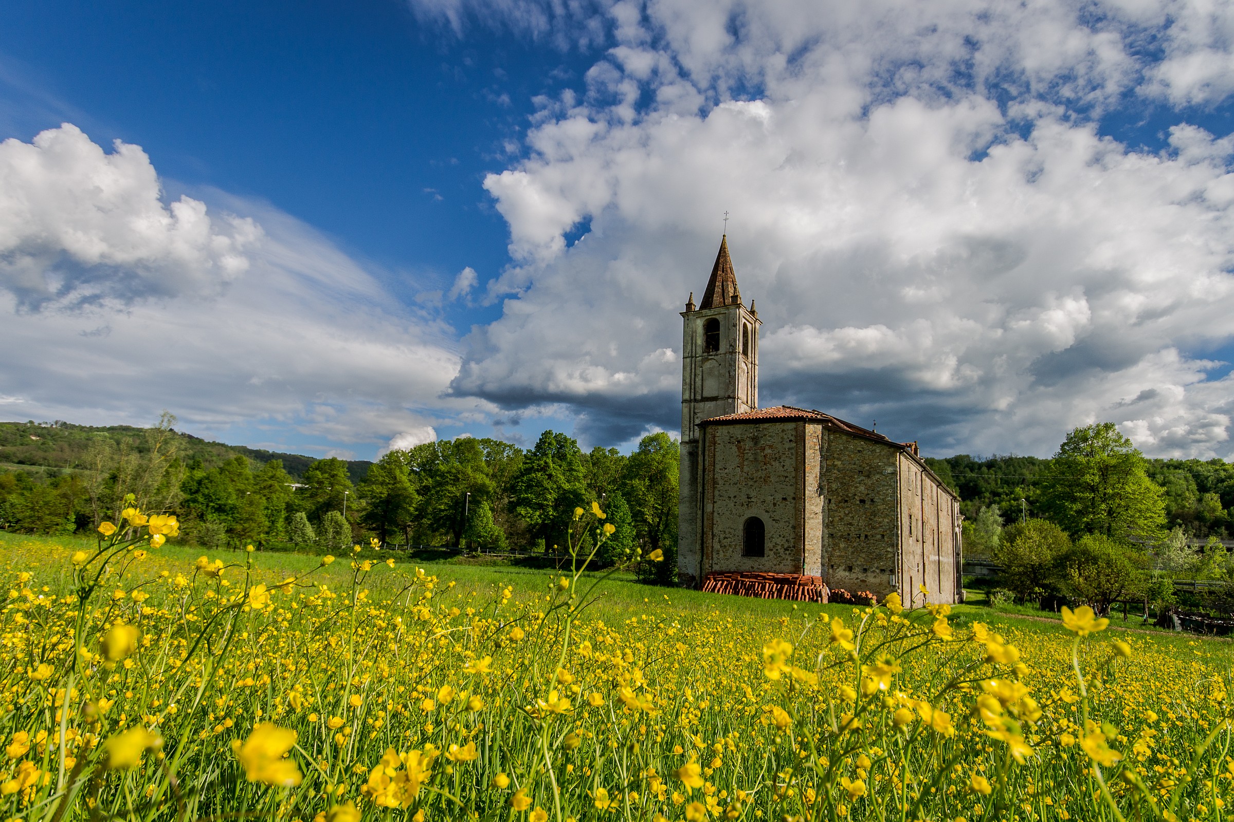 There is a church in the meadows ....