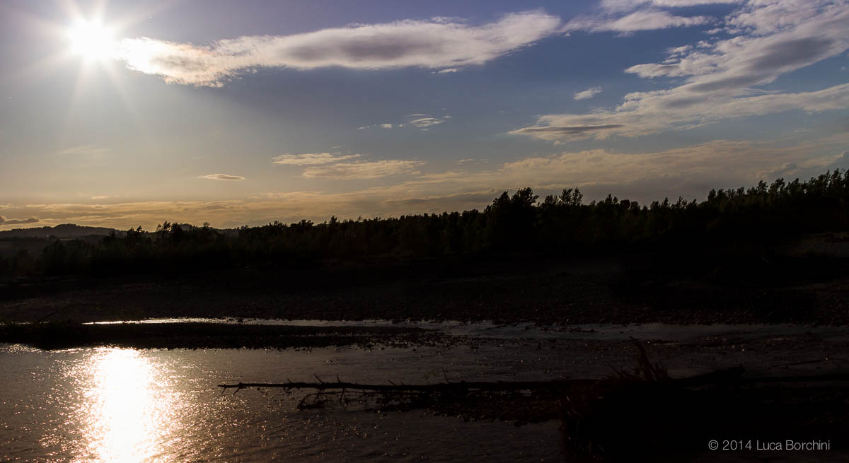 Sunset on the river Taro, Parma