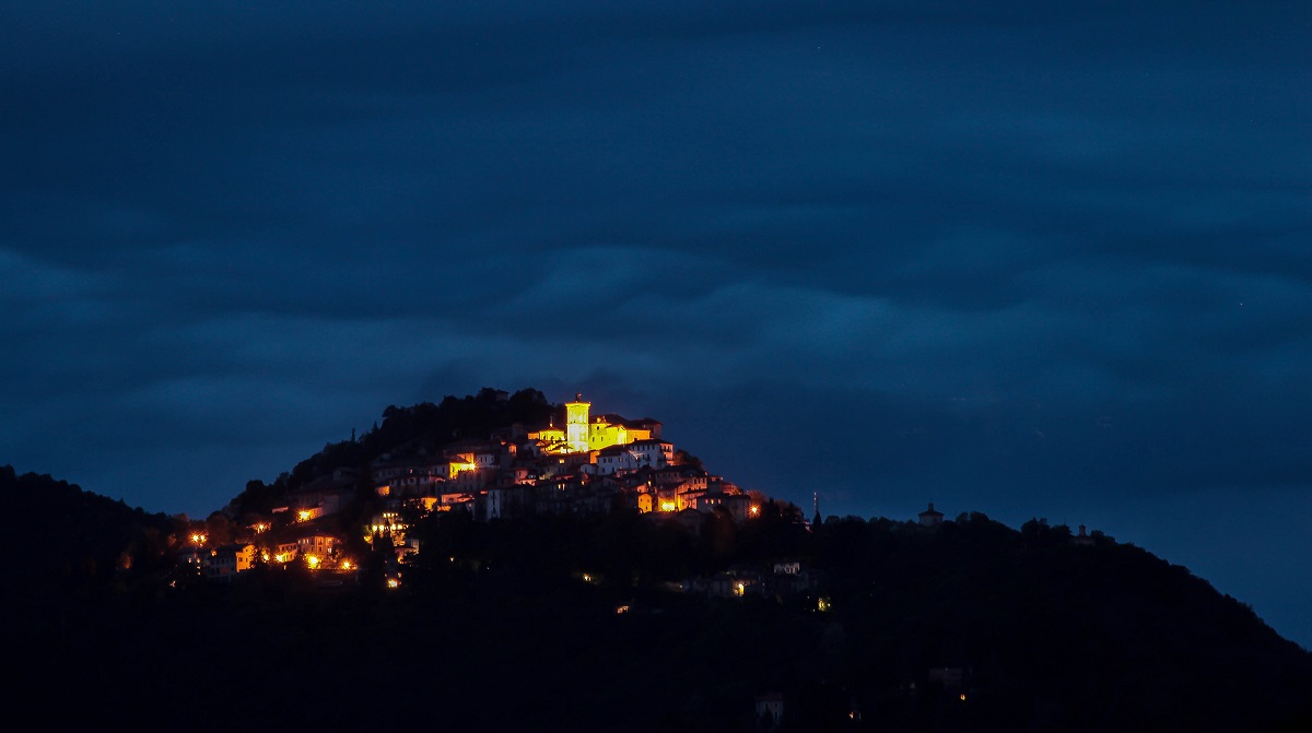 Night coming to the Sacro Monte of Varese