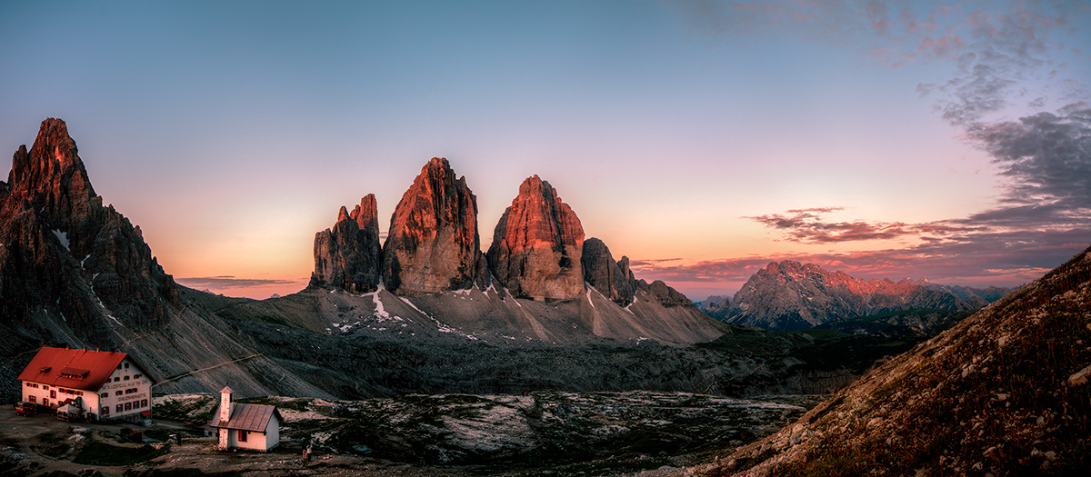 First rays of the Three Peaks