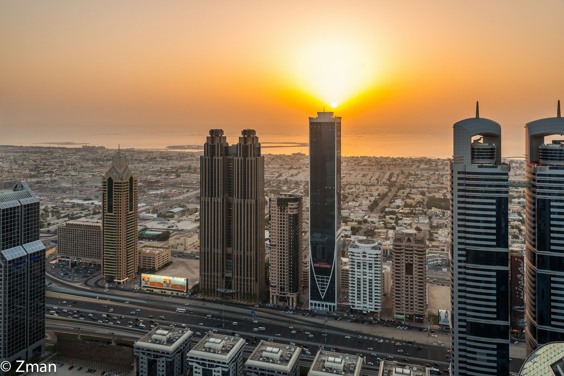 Sheikh Zayed Road at sunset, Dubai