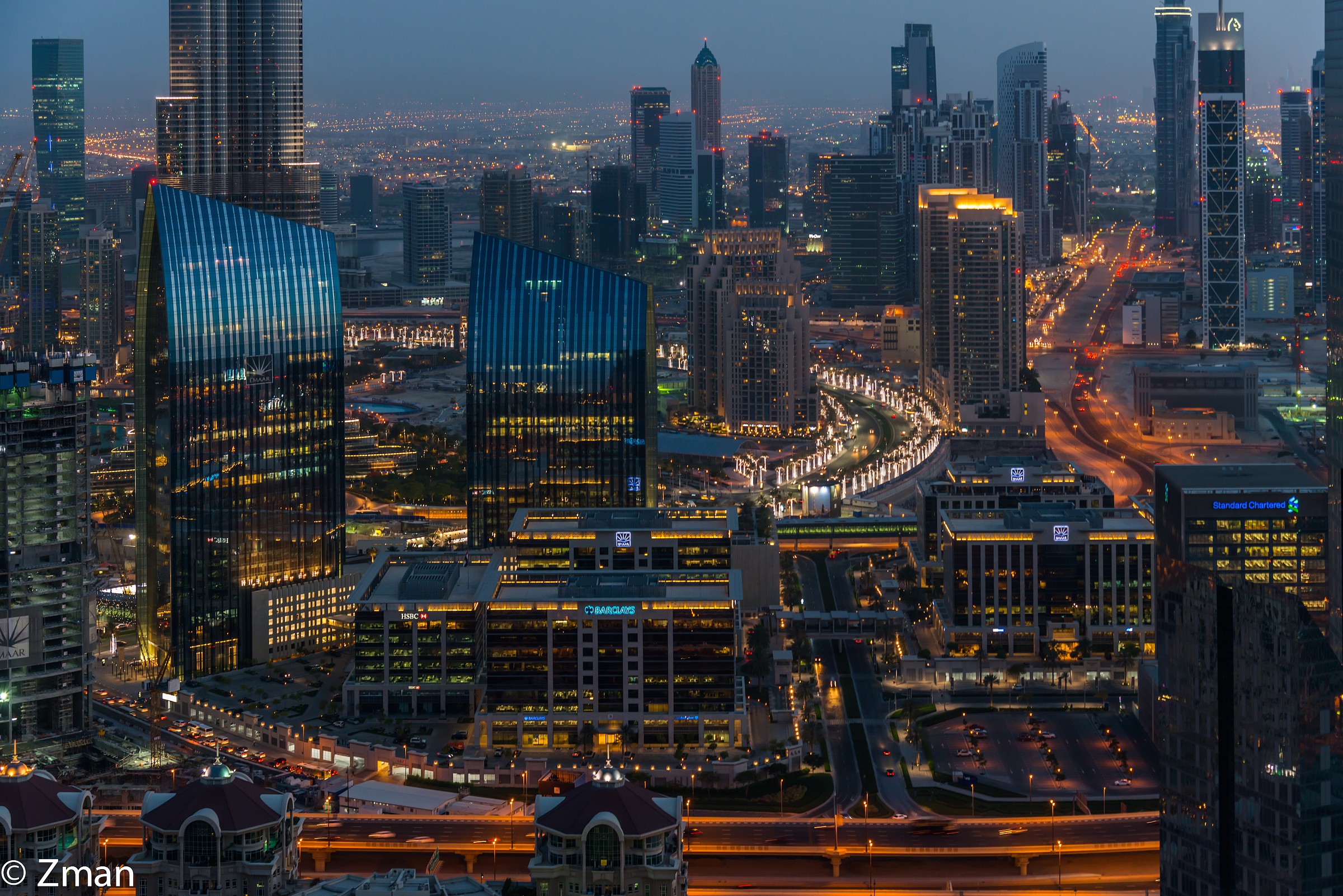 Developments near Burj Khalifa at Night