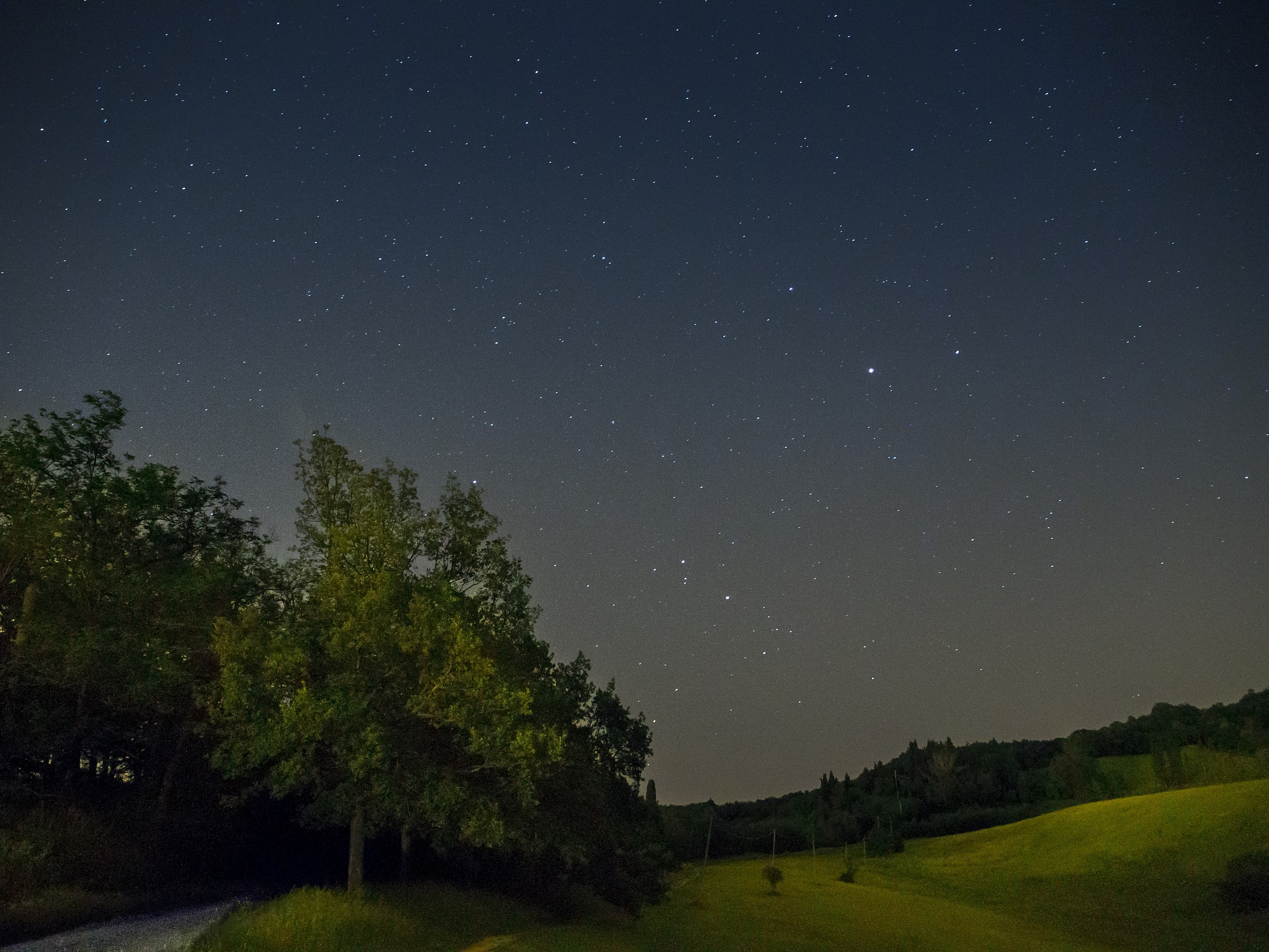Starry sky on the hills of Bologna
