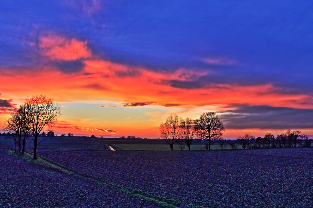 Tramonto sulla pianura padana