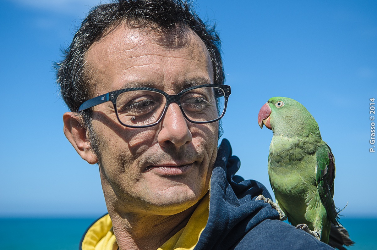 Gianni with parakeet