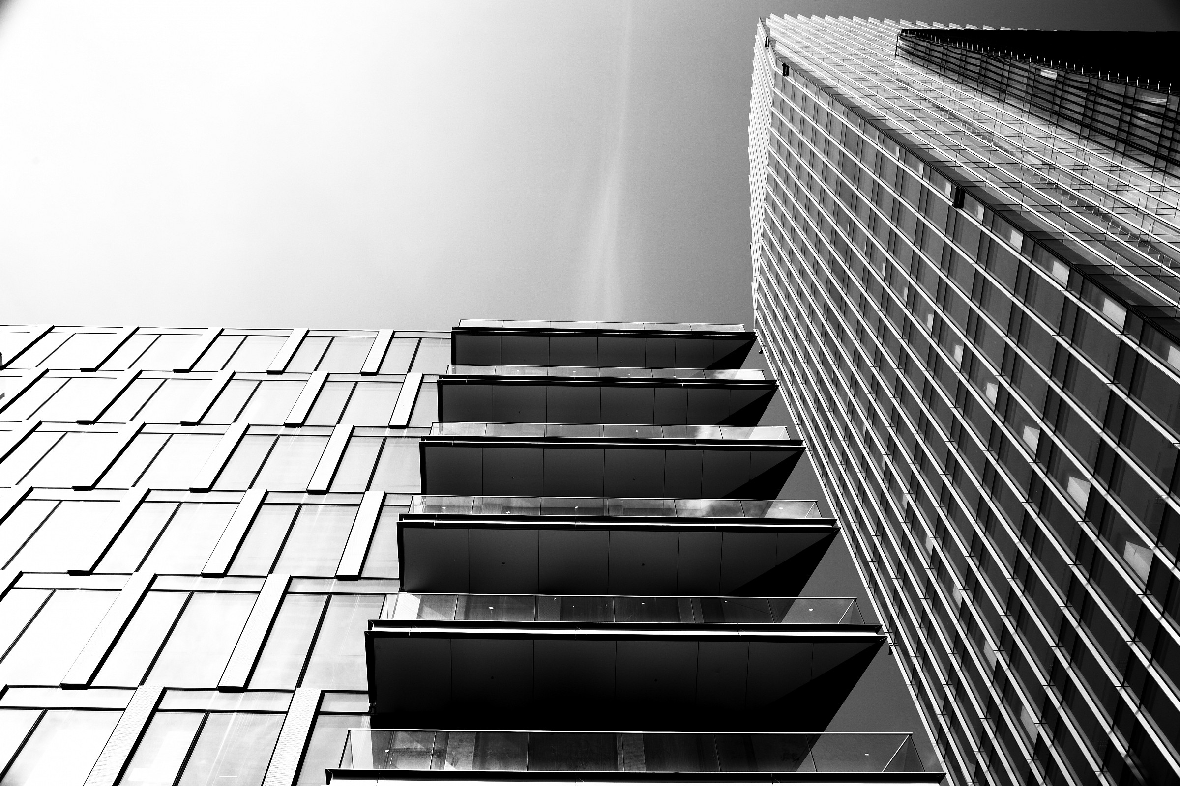 Balconies in black and white