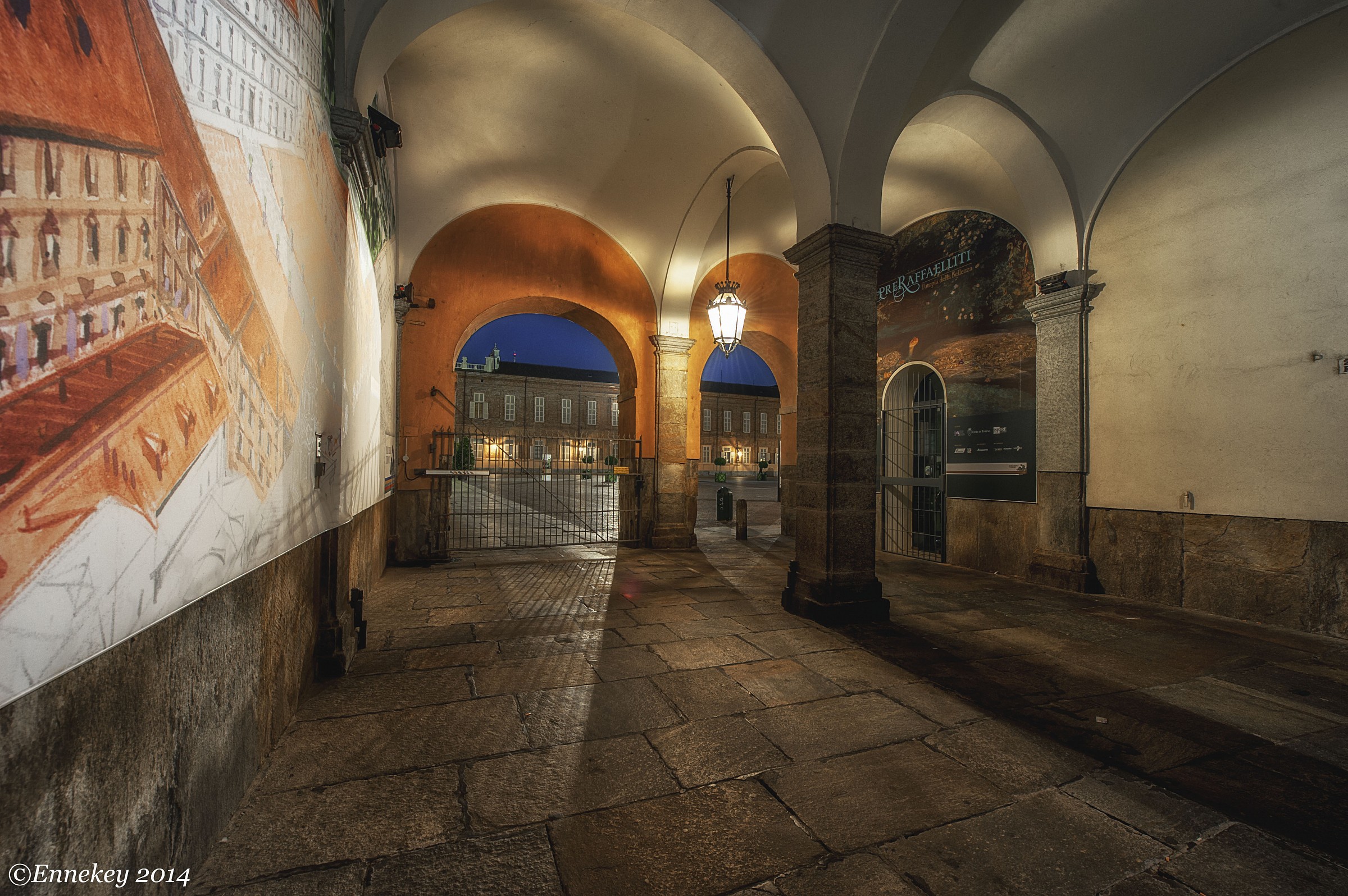 Arcades between the Cathedral and the Royal Palace in Turin