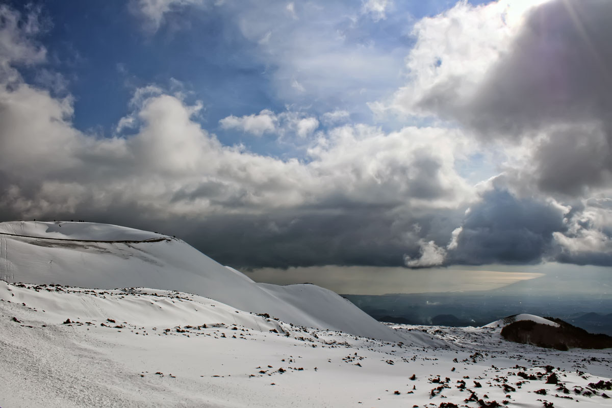 Etna covered by snow