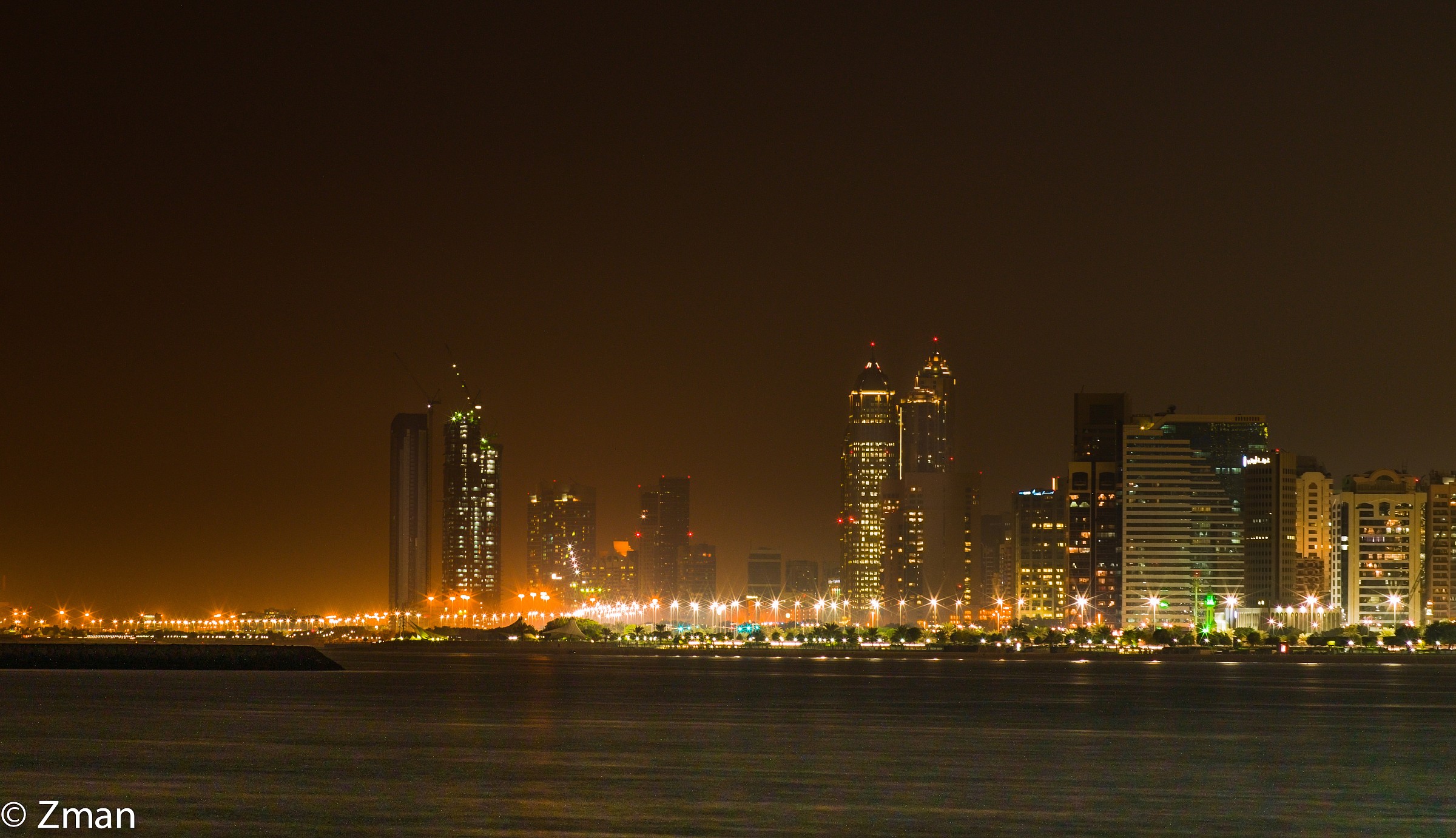 Abu Dhabi Corniche At Night
