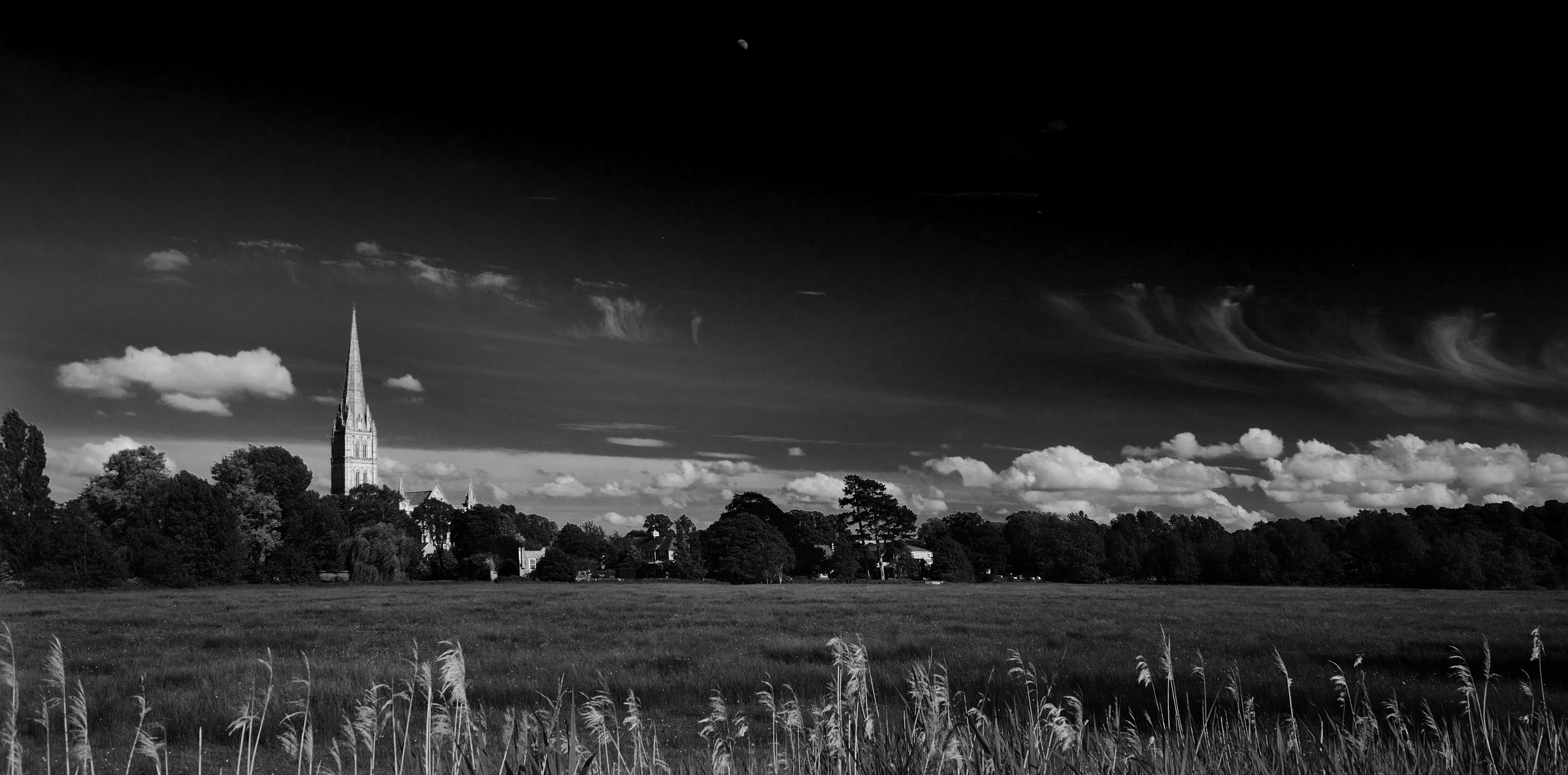 Salisbury Cathedral & Moon