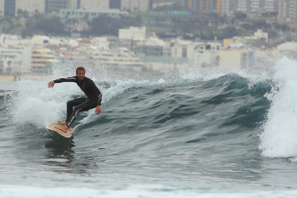 Surfing in Las Canteras