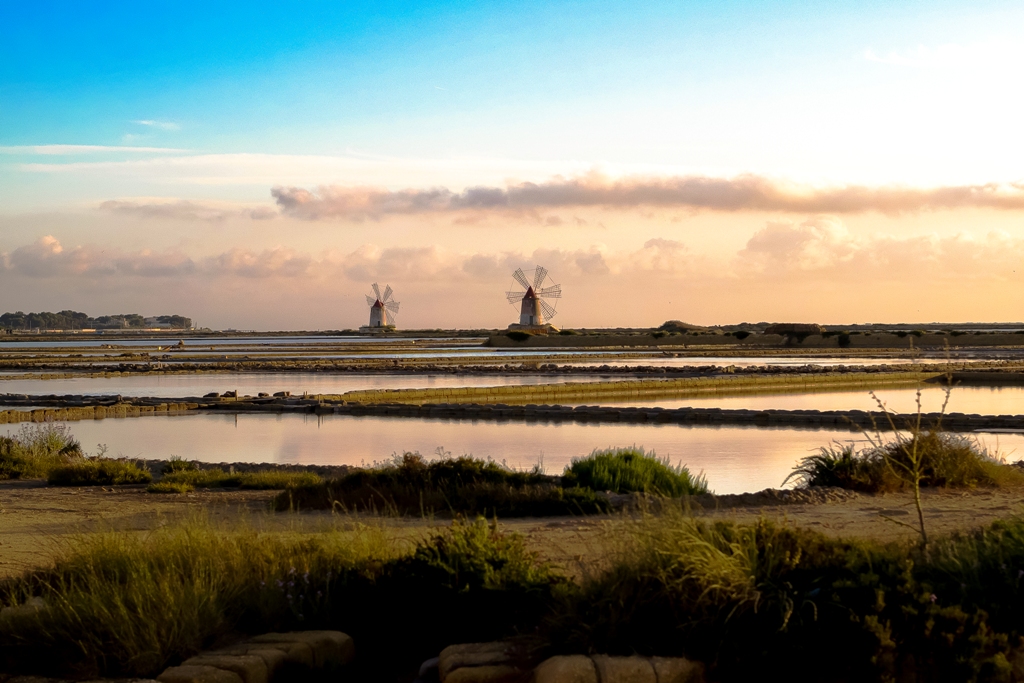 Couple of mills to stagnone - Marsala