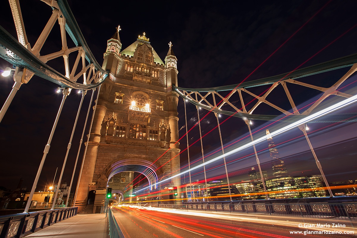 "Bridge under troubled lights"