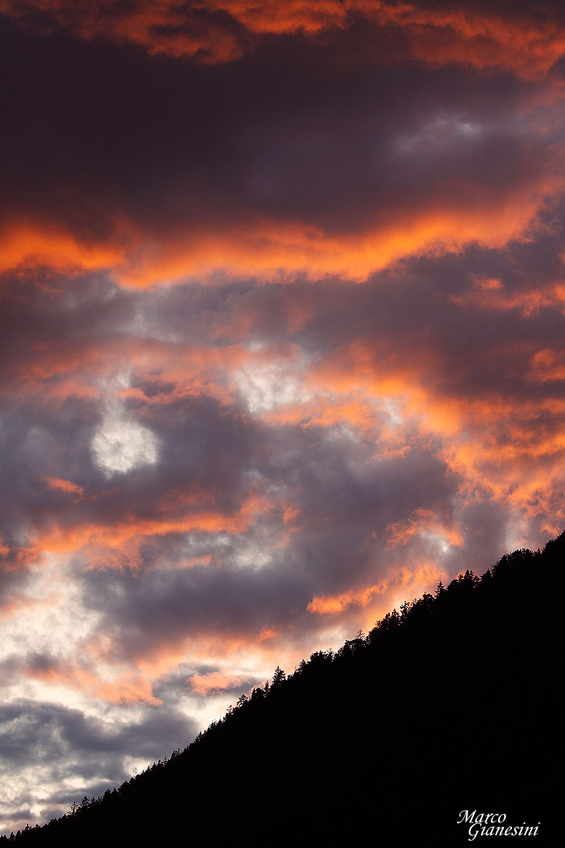 Tramonto dal lago di Fusine