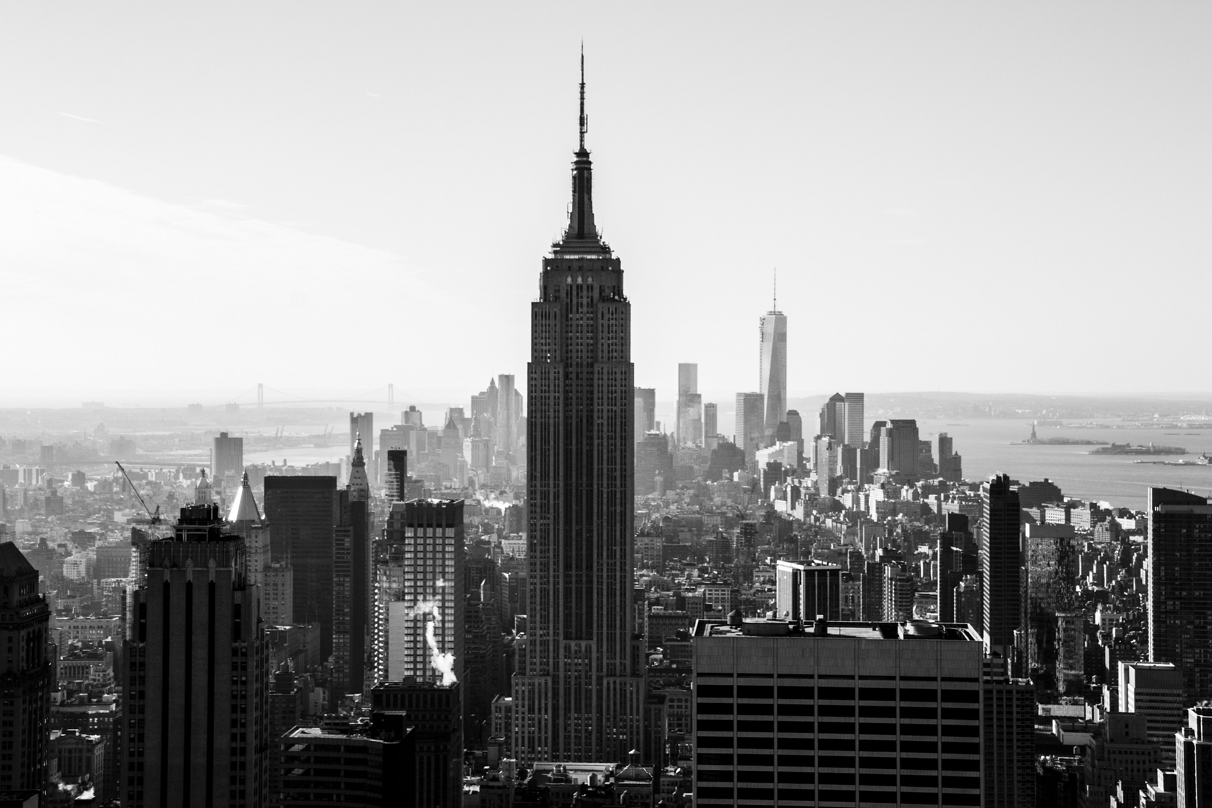 Empire State Building from Rockefeller Center BW