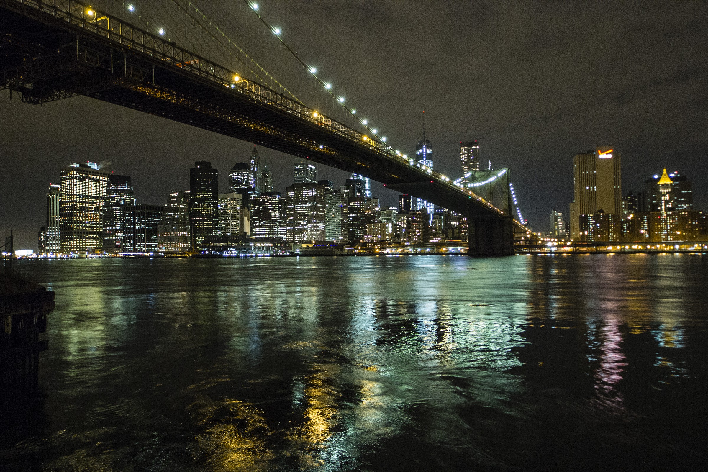 Brooklyn bridge by night