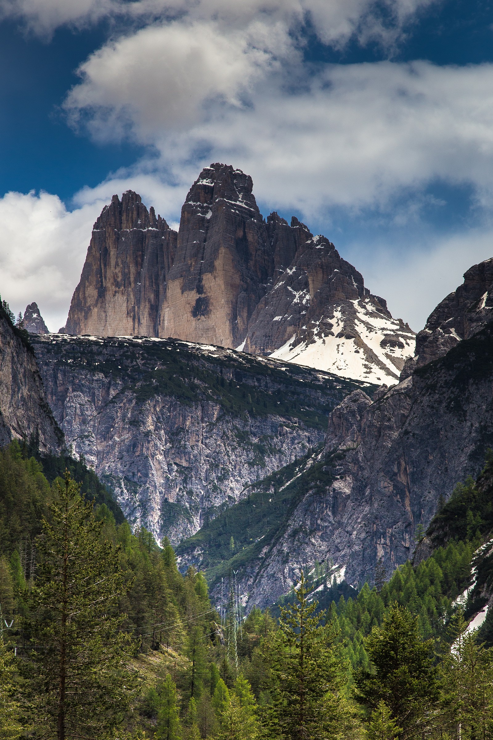 Sullo sfondo le Tre Cime