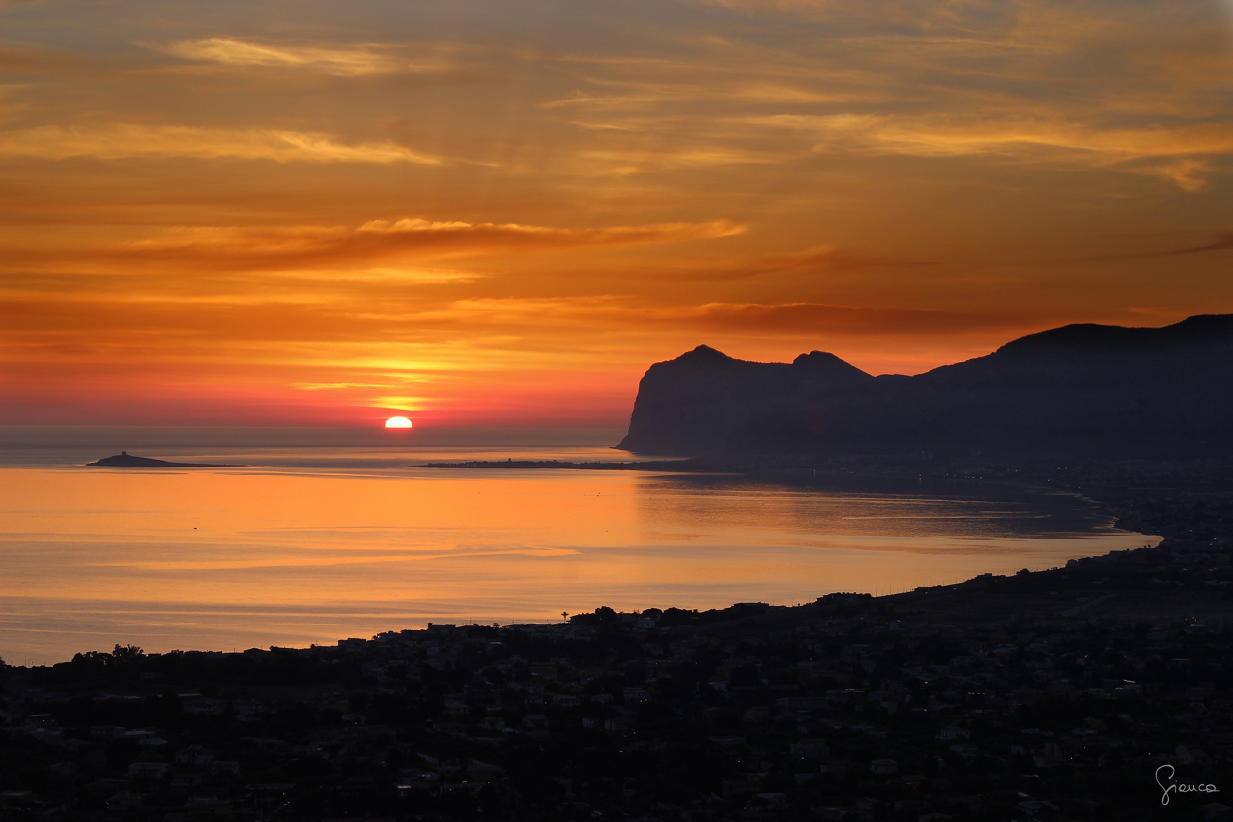 Sunrise over the Gulf of Carini