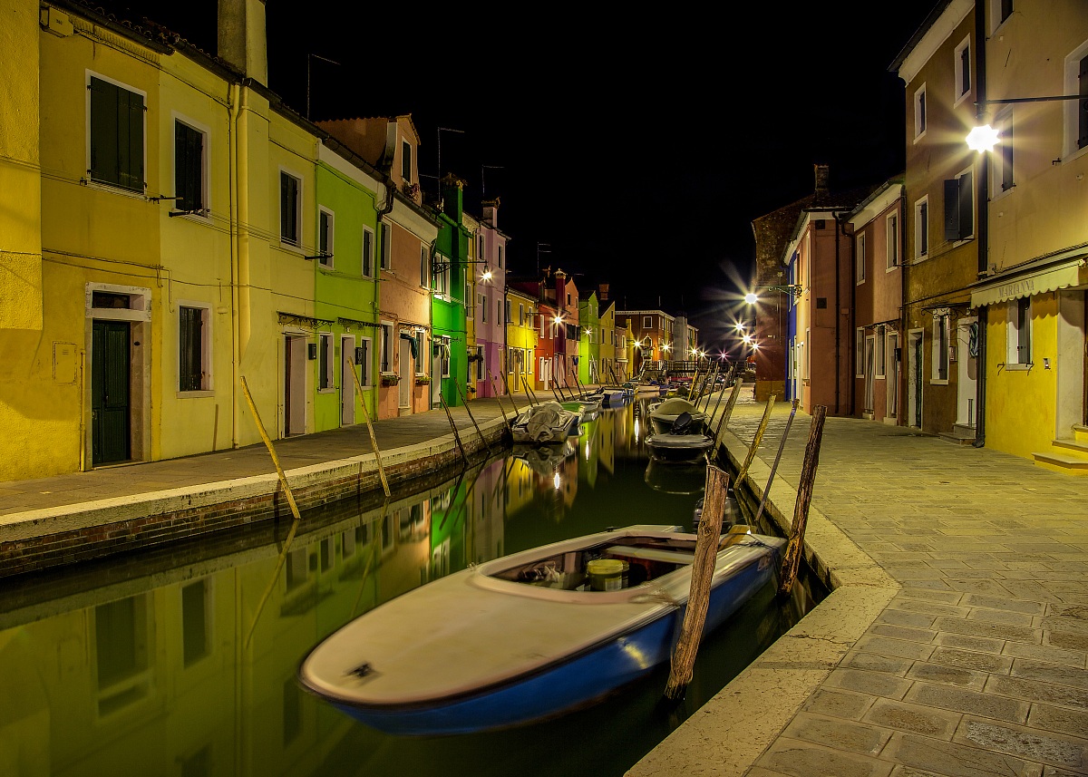 Night colorful Burano